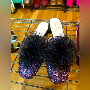 Kate spade glitter mules